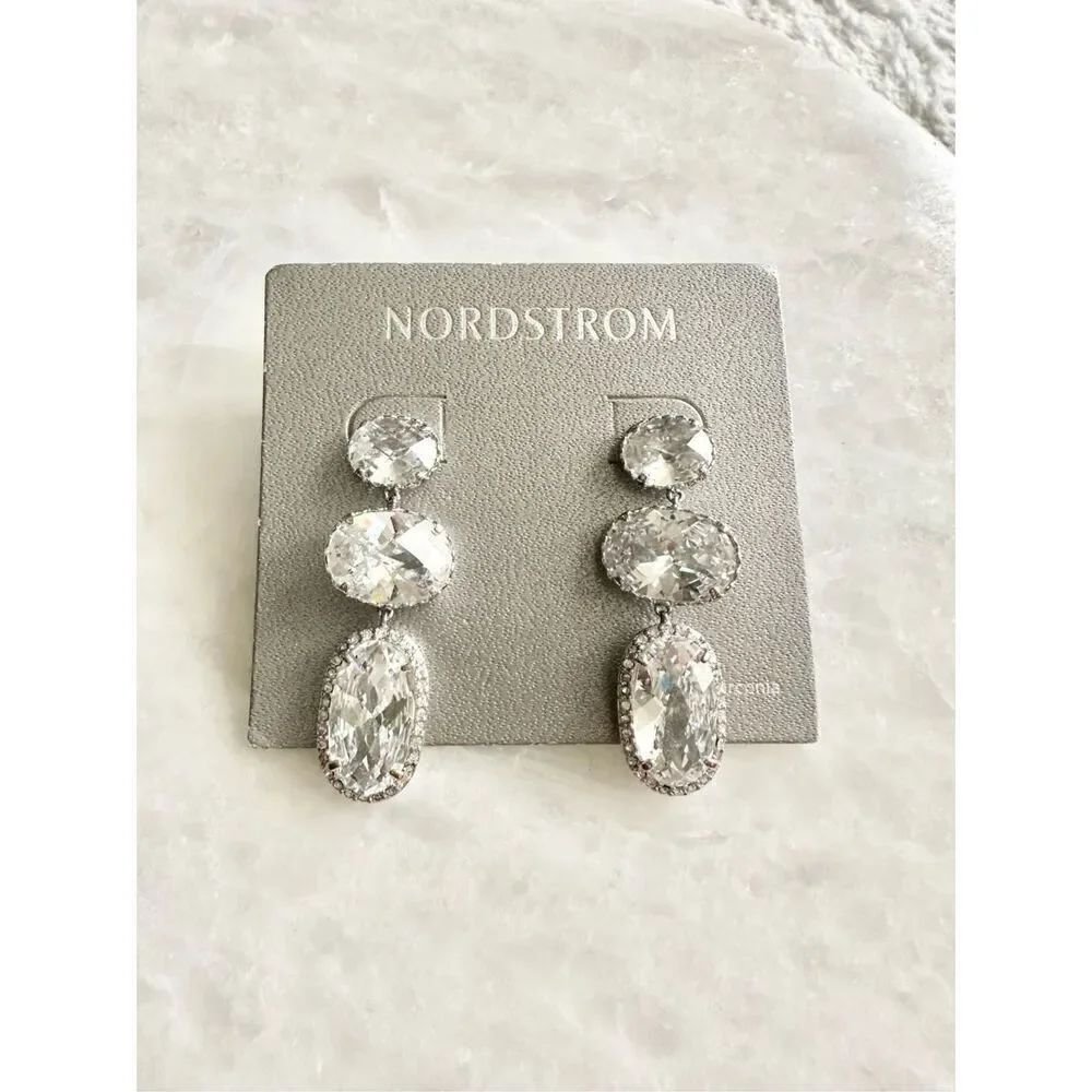 Nordstrom’s cubic zirconia chandelier super sparkly earrings ￼